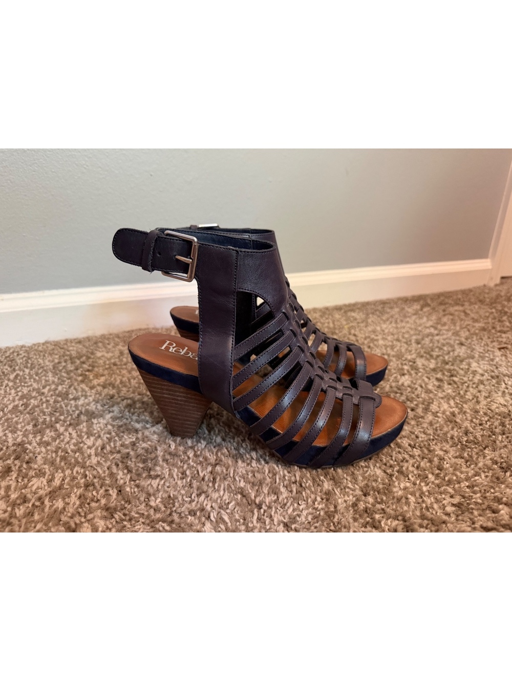 Reba Valory Strappy Stacked Heel Women’s 7.5